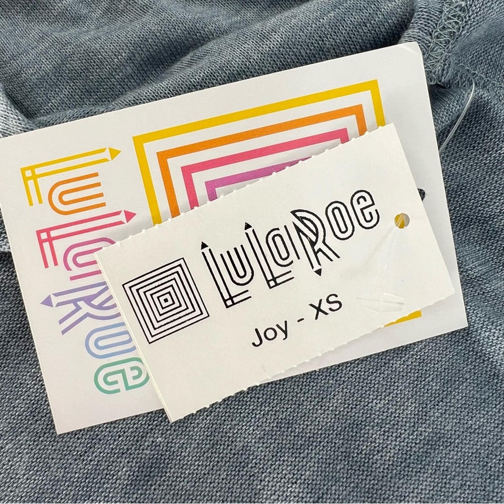 Lularoe Vest Womens XS Blue White Joy Duster Sweater Sleeveless Cardigan Ladies - Picture 8 of 10